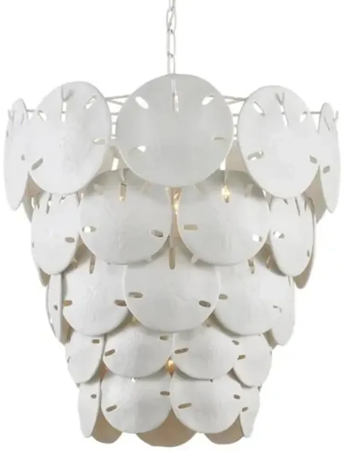 Tulum Large Chandelier - White/Sugar White - Currey & Company