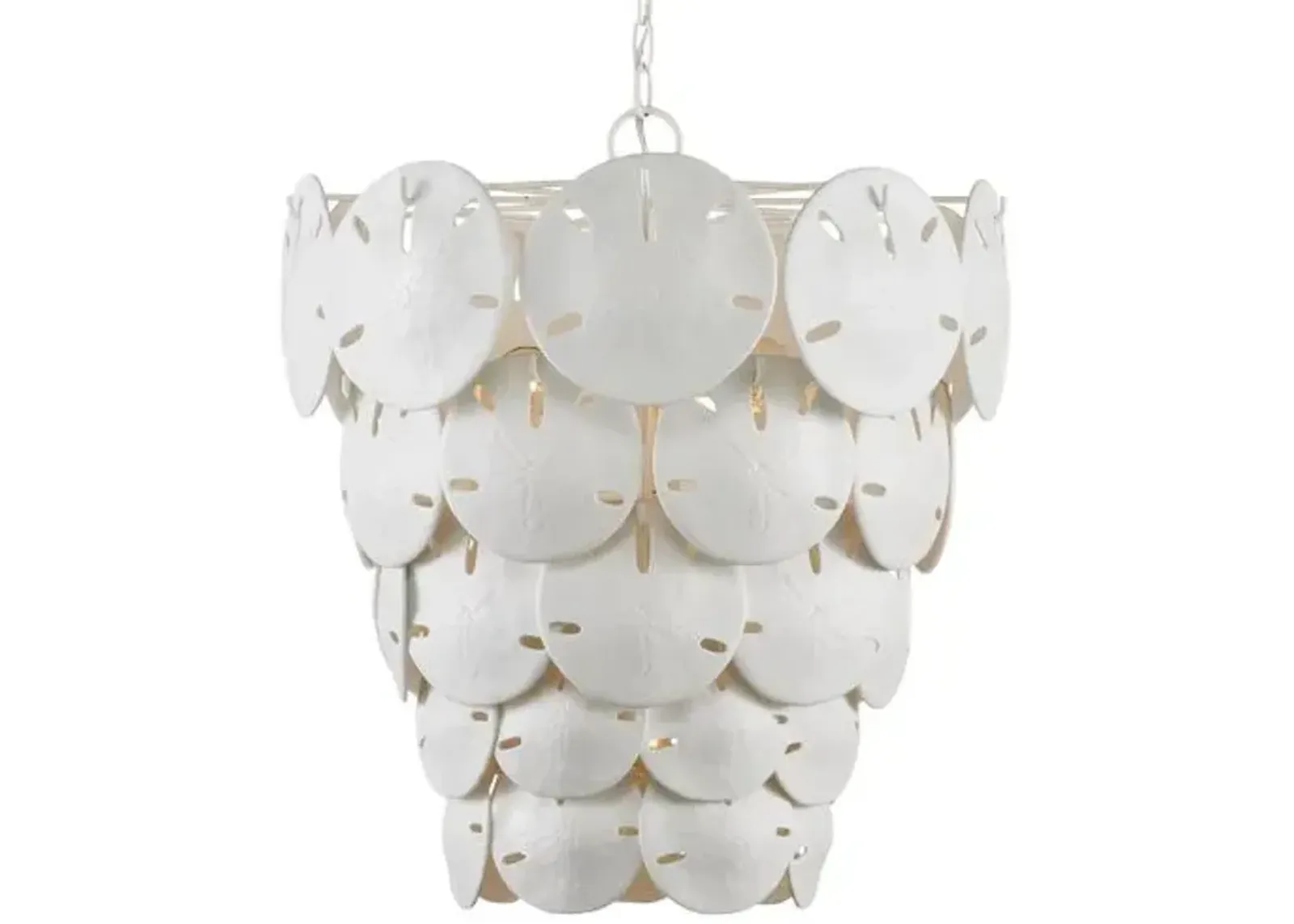 Tulum Large Chandelier - White/Sugar White - Currey & Company