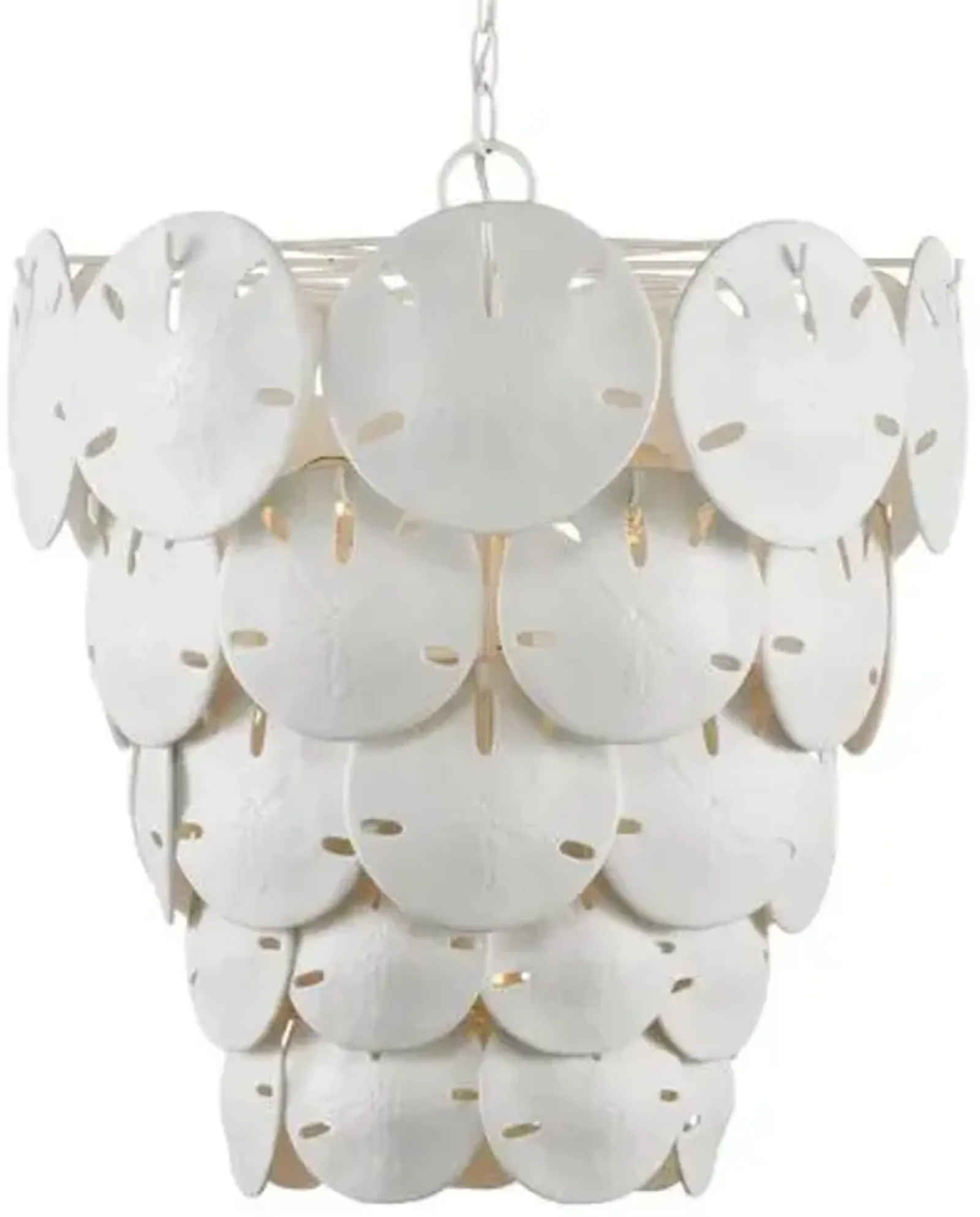 Tulum Large Chandelier - White/Sugar White - Currey & Company