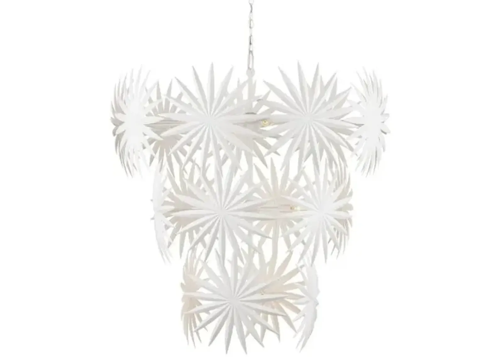 Bismarkia Chandelier - Gesso White - Currey & Company