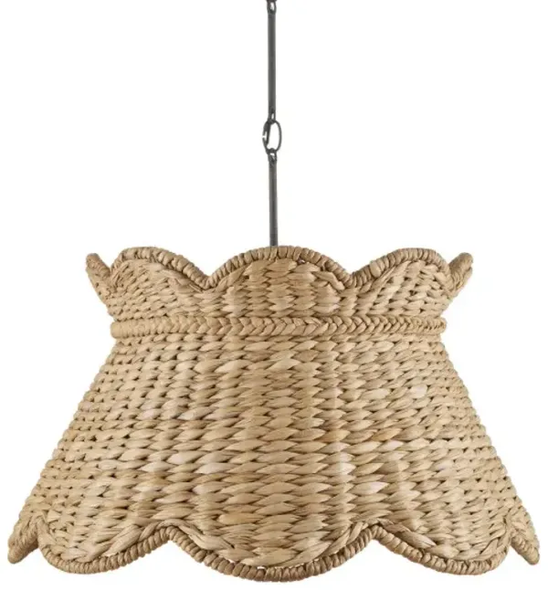 Annabelle Scallop Pendant - Natural/Molé Black - Currey & Company - Brown