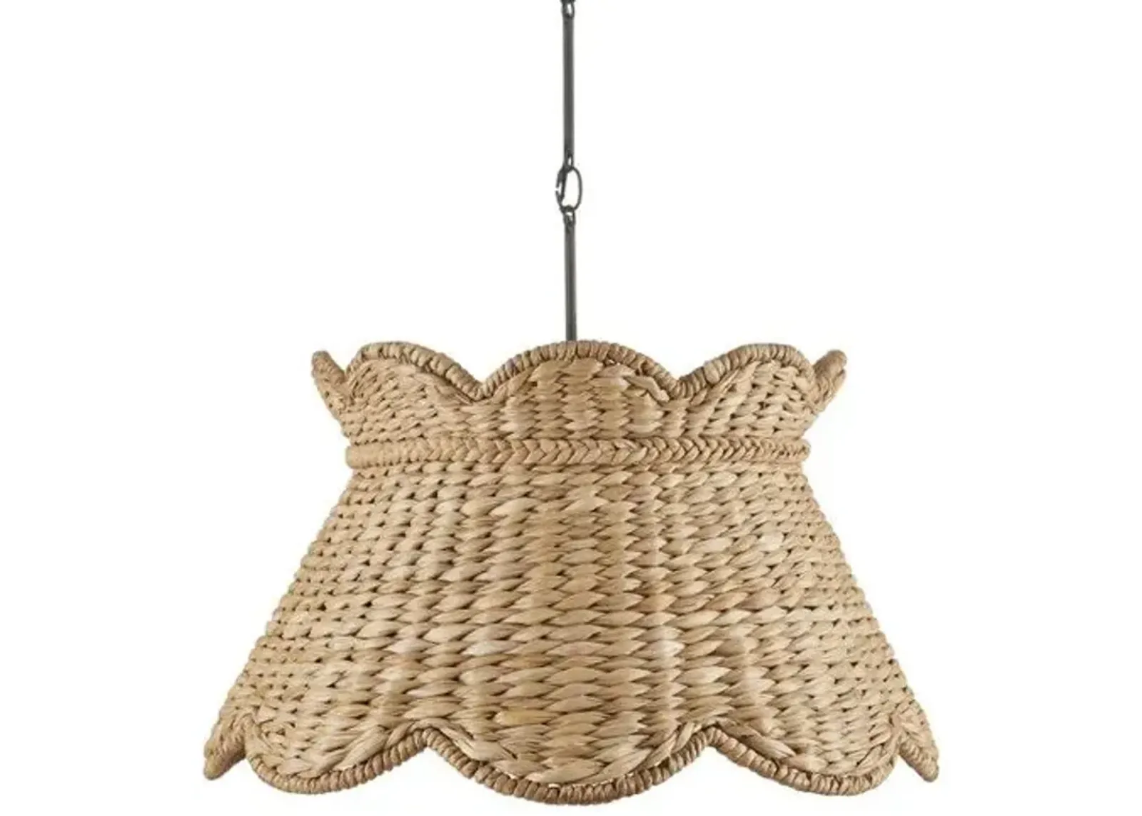 Annabelle Scallop Pendant - Natural/Molé Black - Currey & Company - Brown