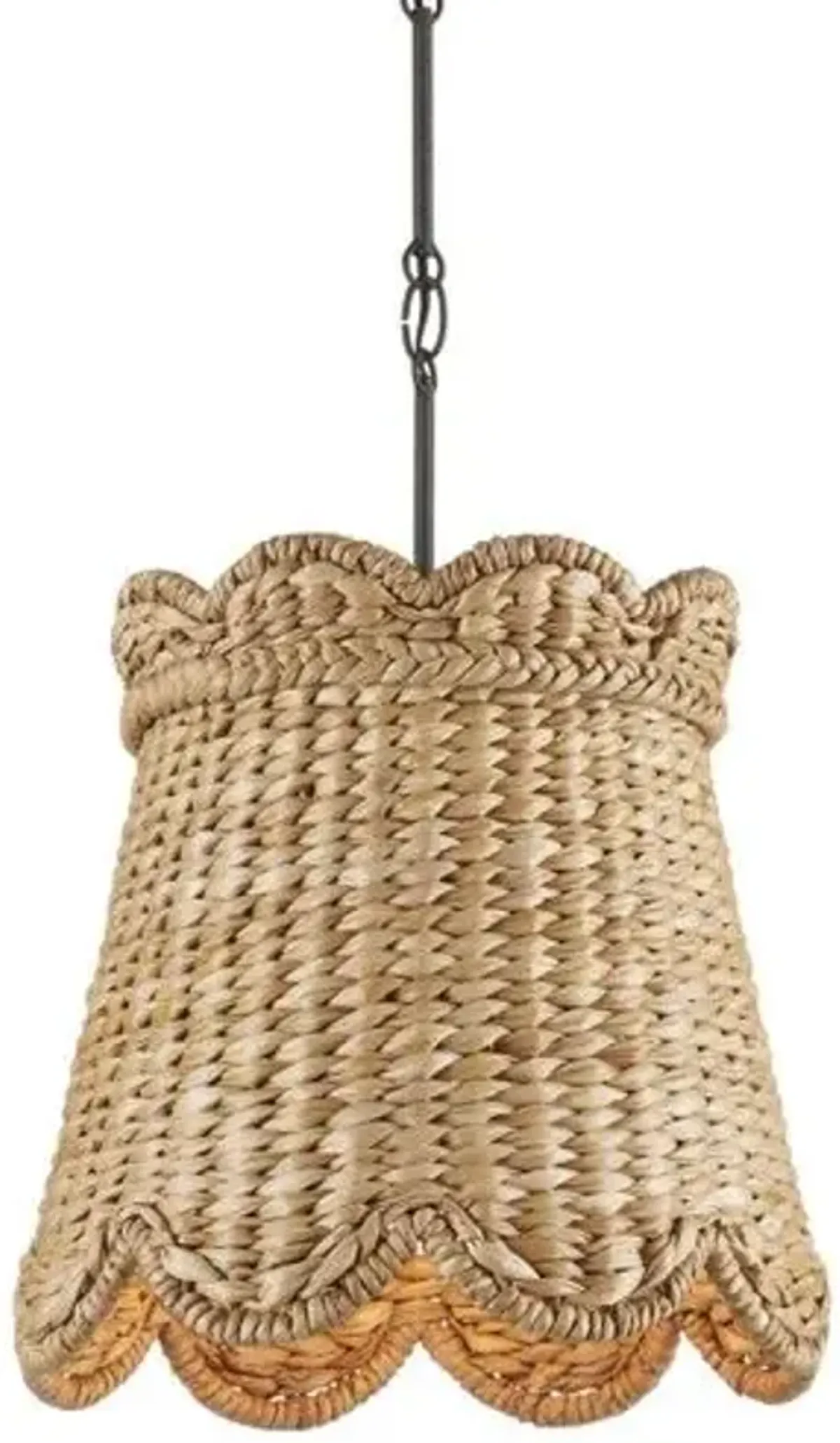 Annabelle Scallop Pendant - Natural/Molé Black - Currey & Company - Brown