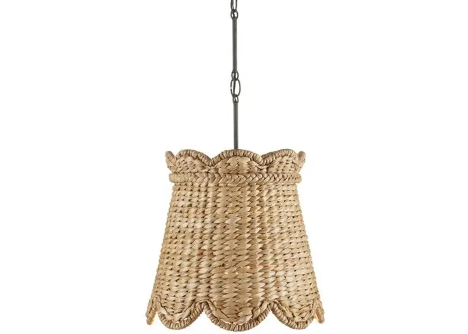 Annabelle Scallop Pendant - Natural/Molé Black - Currey & Company - Brown