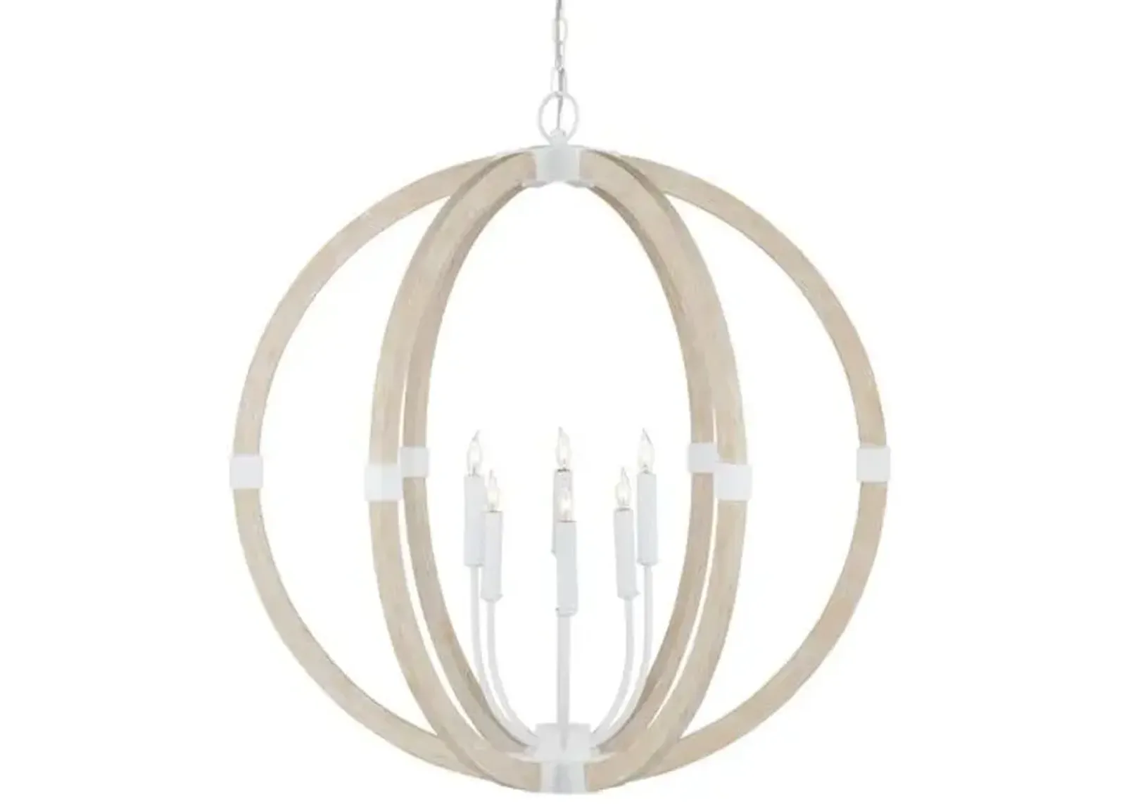 Bastian Orb Chandelier - Sugar White/Sandstone - Currey & Company