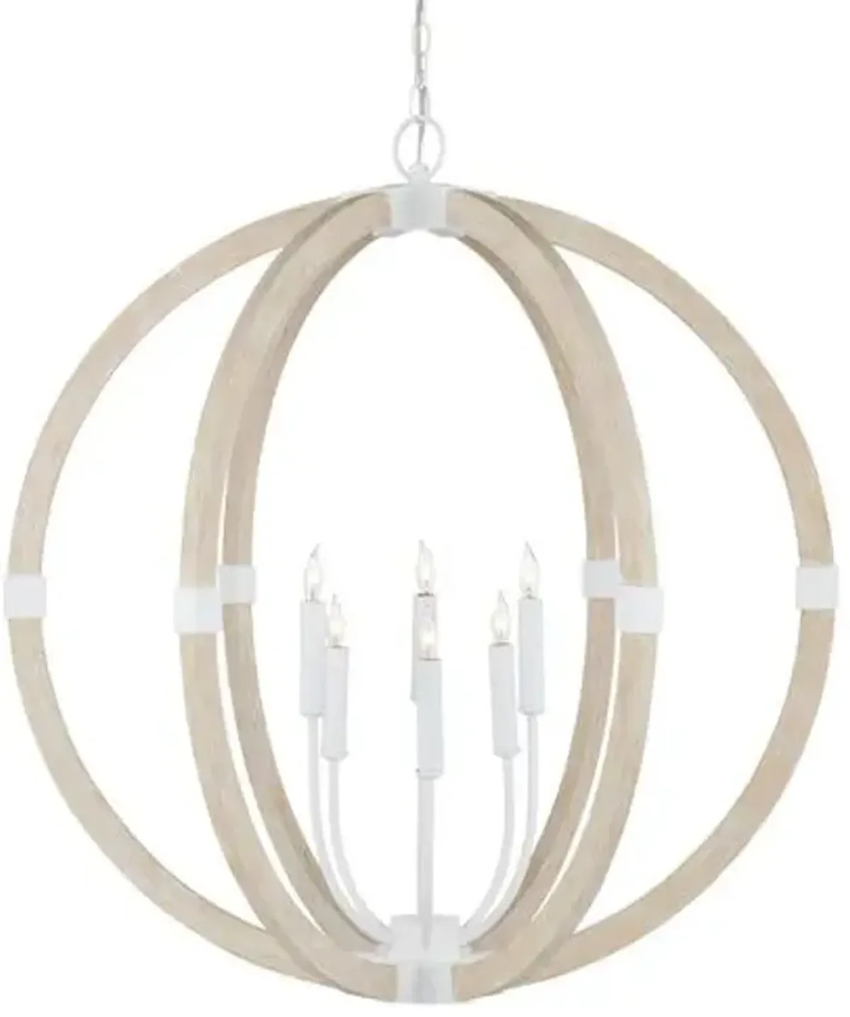 Bastian Orb Chandelier - Sugar White/Sandstone - Currey & Company