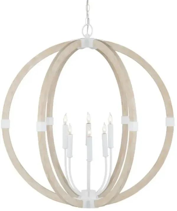 Bastian Orb Chandelier - Sugar White/Sandstone - Currey & Company