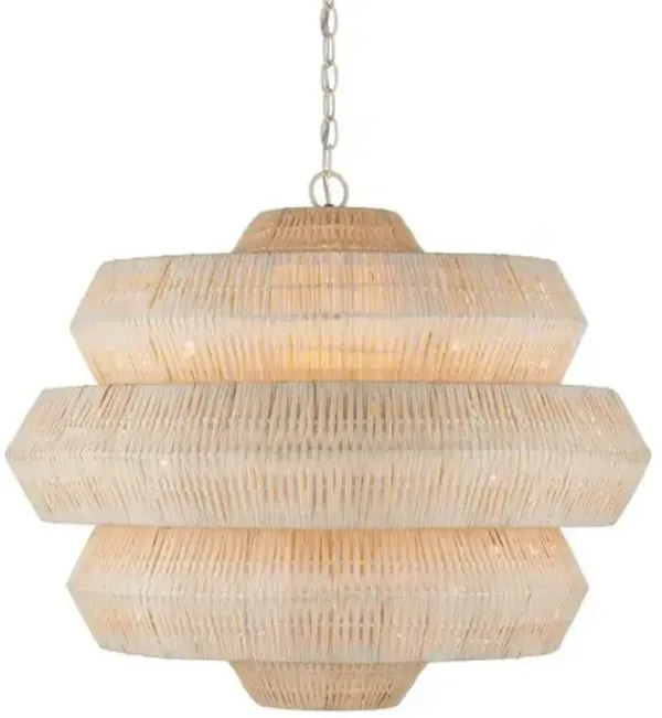 Antibes Rattan Chandelier - Currey & Company - White