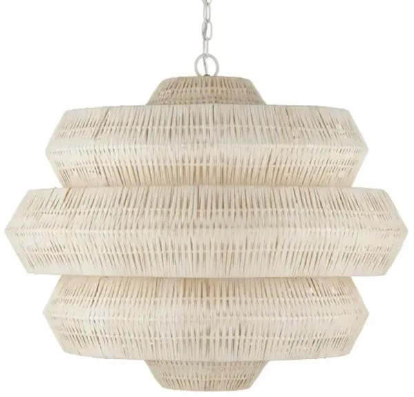 Antibes Rattan Chandelier - Currey & Company - White