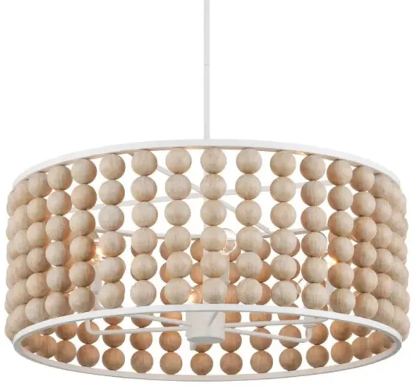Holcroft Beaded Chandelier - Sandstone/Sugar White - Currey & Company - Beige