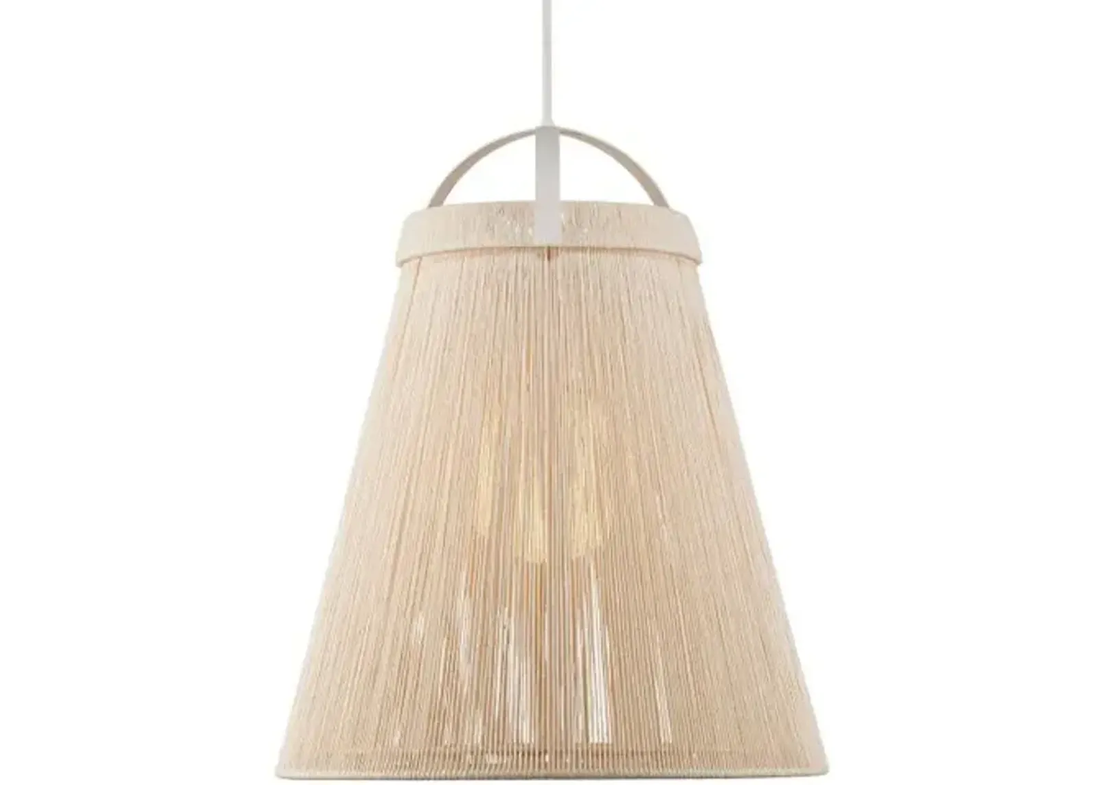 Parnell Abaca Rope Pendant - Currey & Company - White