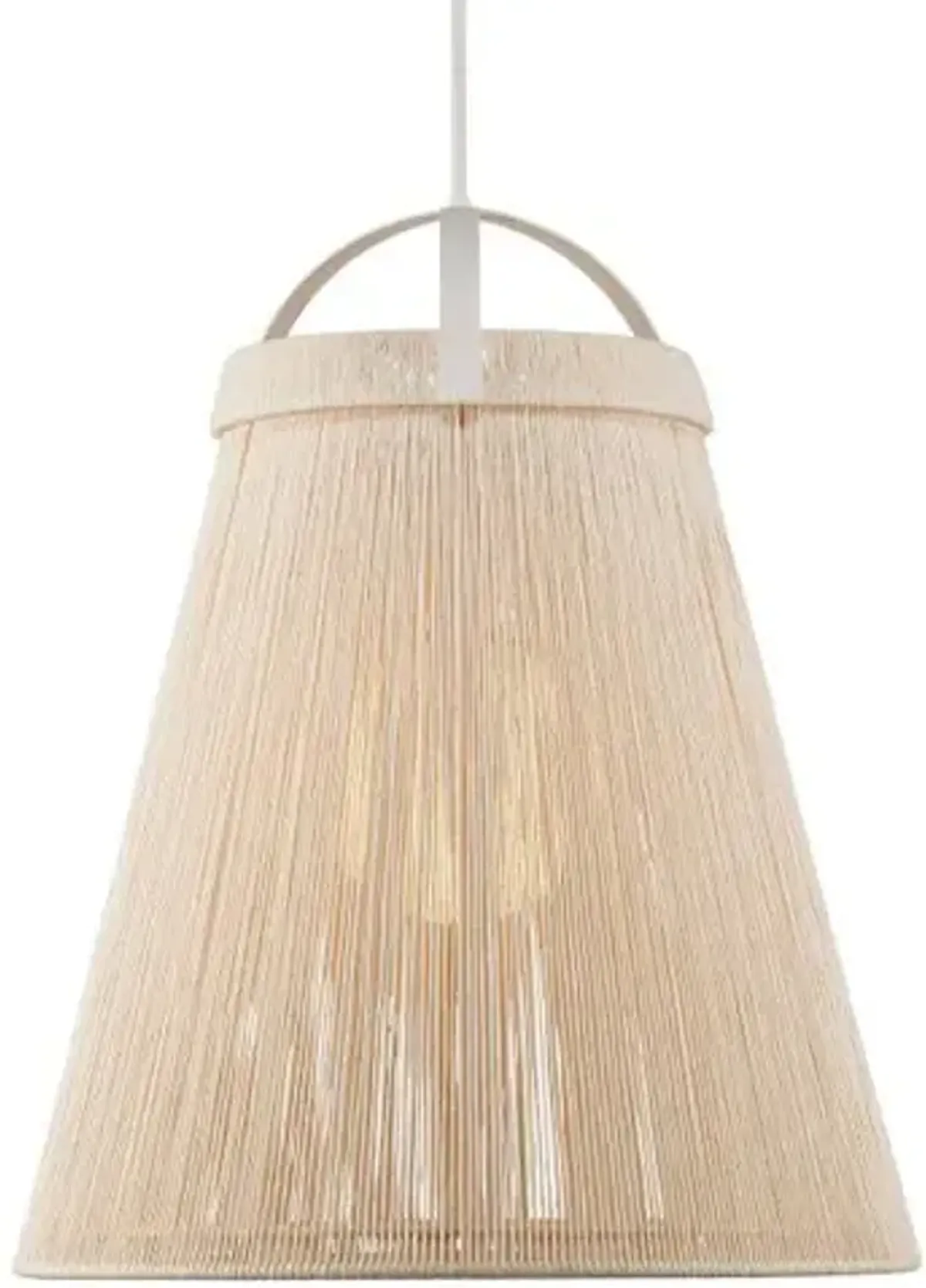Parnell Abaca Rope Pendant - Currey & Company - White
