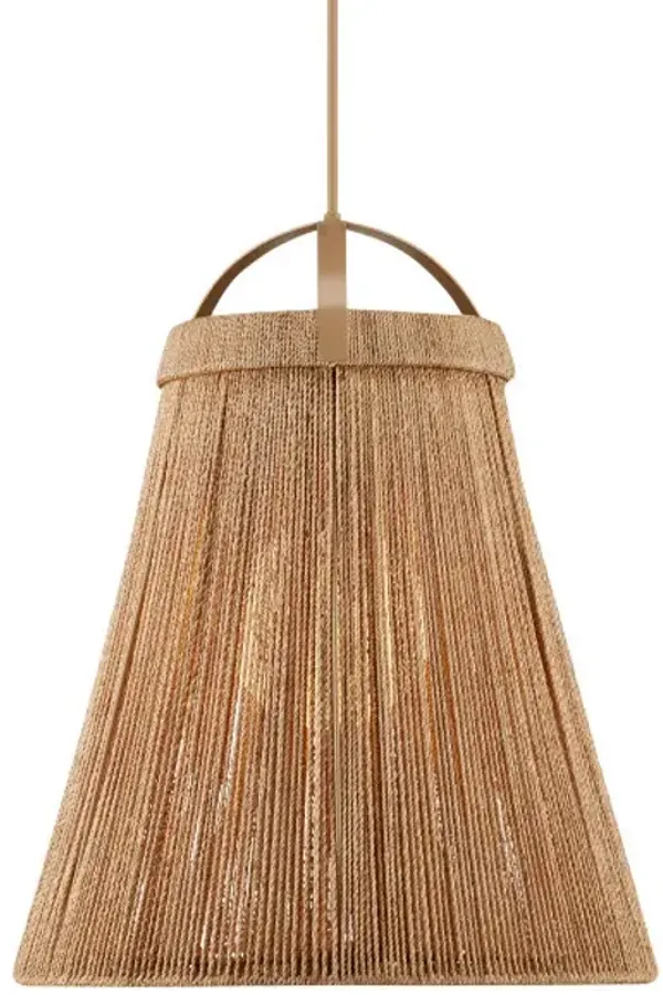 Parnell Abaca Rope Pendant - Currey & Company - Beige