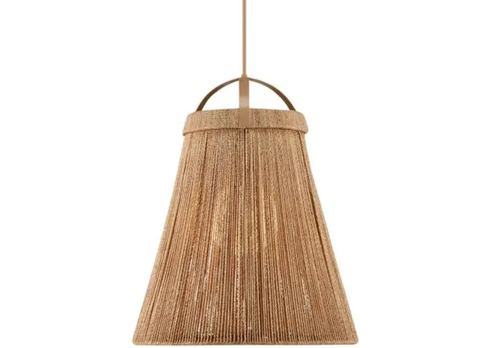 Parnell Abaca Rope Pendant - Currey & Company - Beige