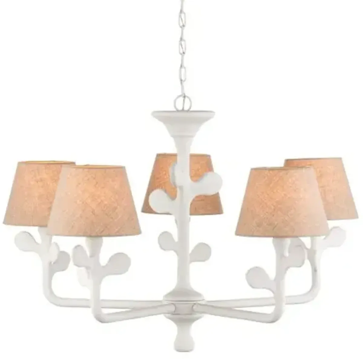 Charny Chandelier - Gesso White - Currey & Company - Ivory