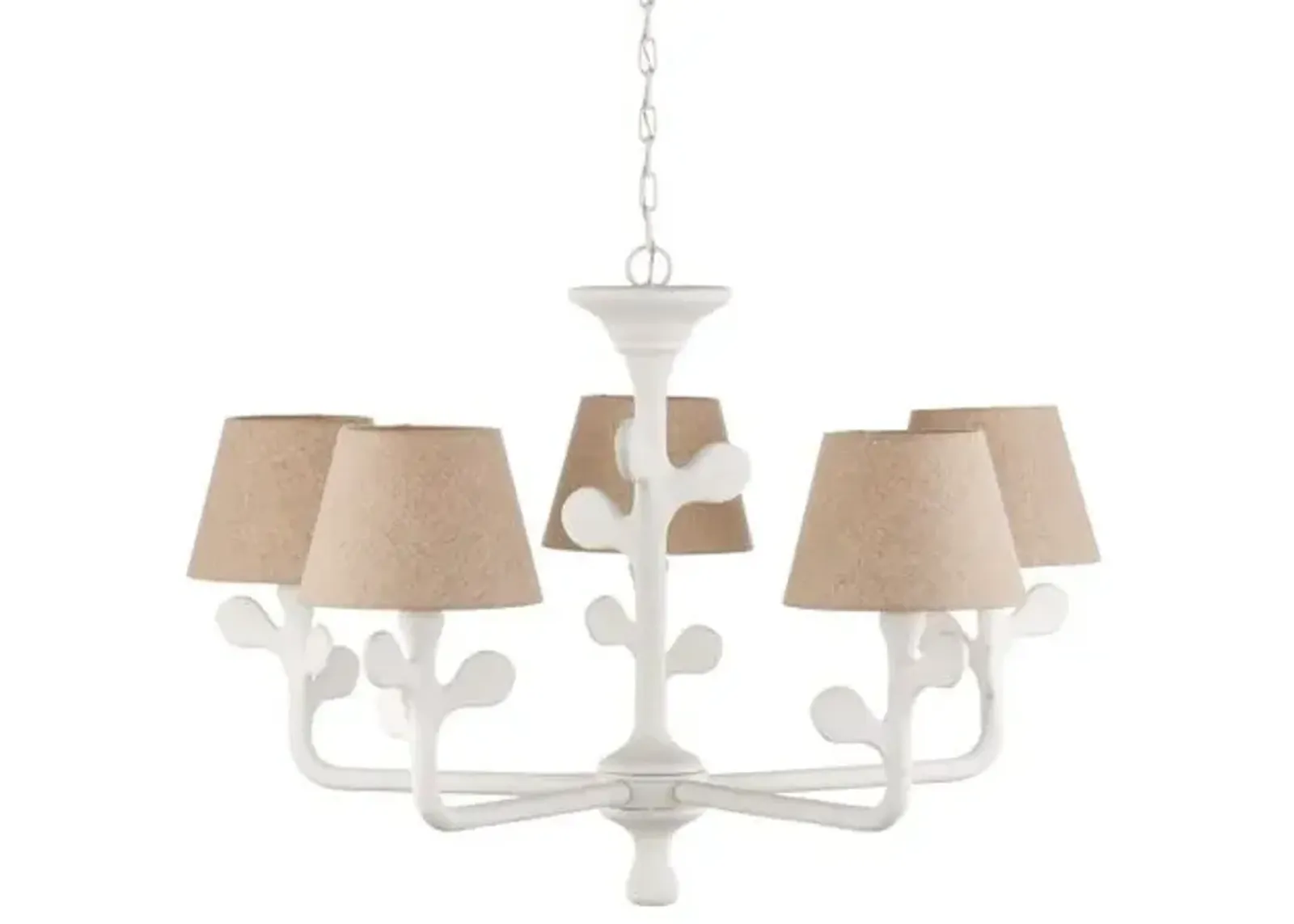 Charny Chandelier - Gesso White - Currey & Company - Ivory