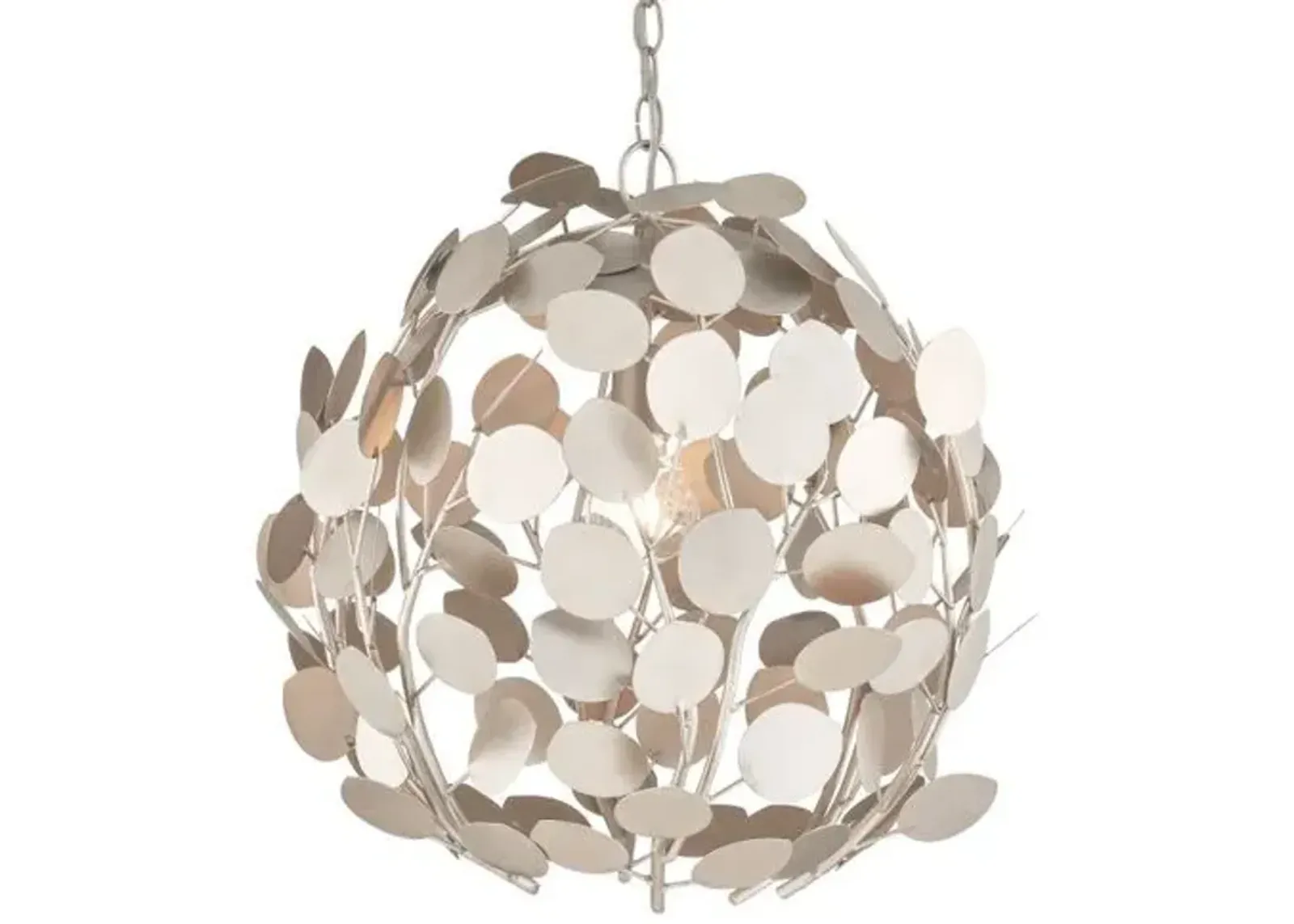 Lunaria Orb Chandelier - Silver - Currey & Company - Black