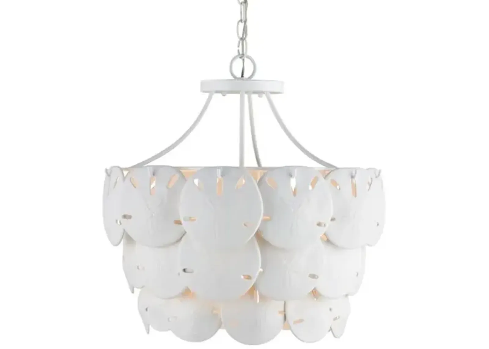 Tulum Medium Chandelier - White/Sugar White - Currey & Company