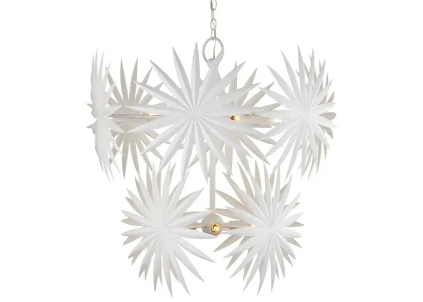 Bismarkia Chandelier - Gesso White - Currey & Company