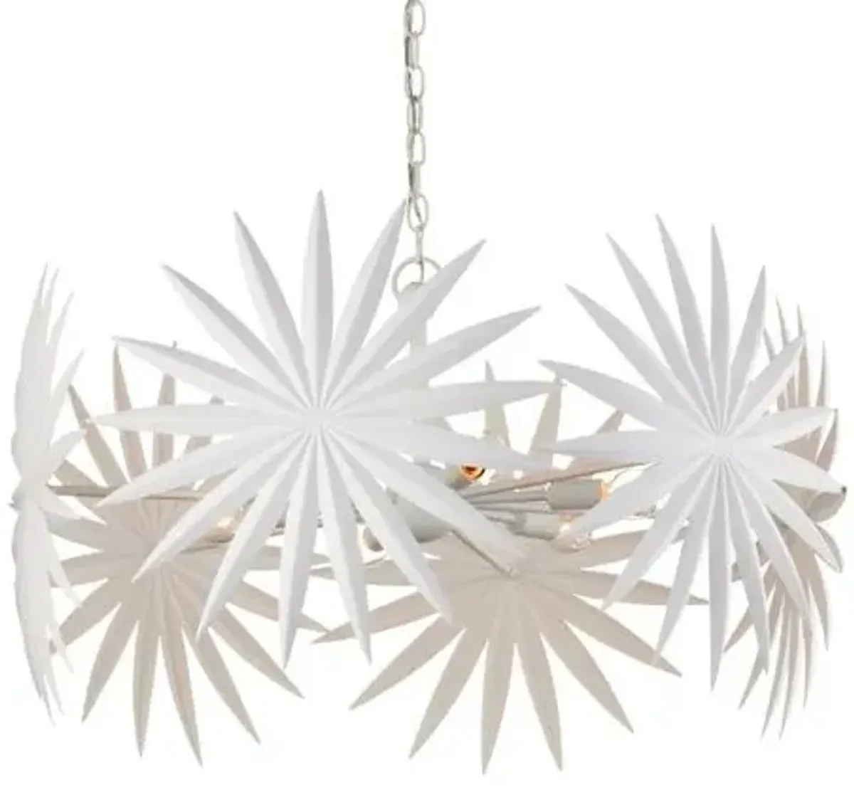 Bismarkia Chandelier - Gesso White - Currey & Company