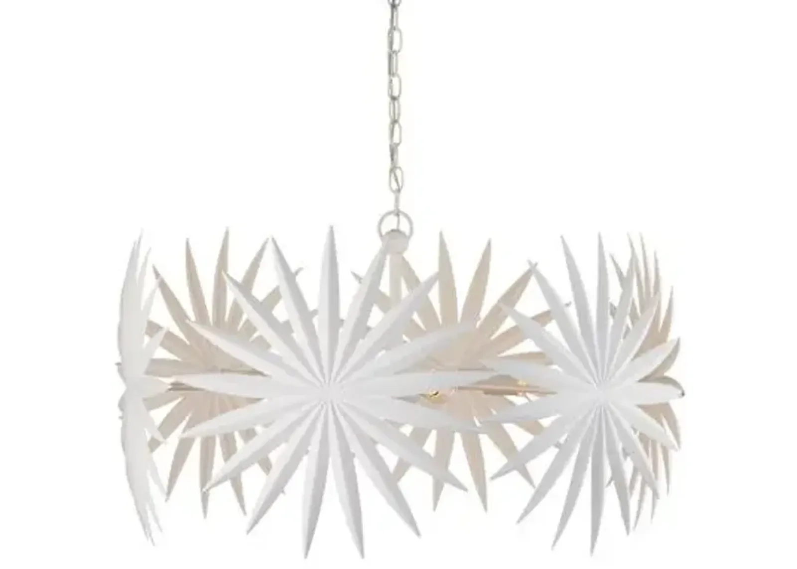 Bismarkia Chandelier - Gesso White - Currey & Company