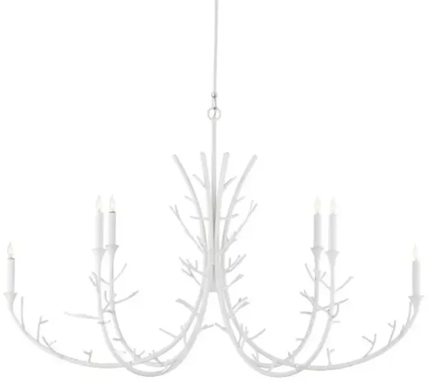 Twiggy Oval Chandelier - Gesso White - Currey & Company