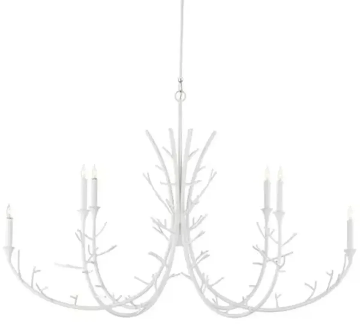 Twiggy Oval Chandelier - Gesso White - Currey & Company