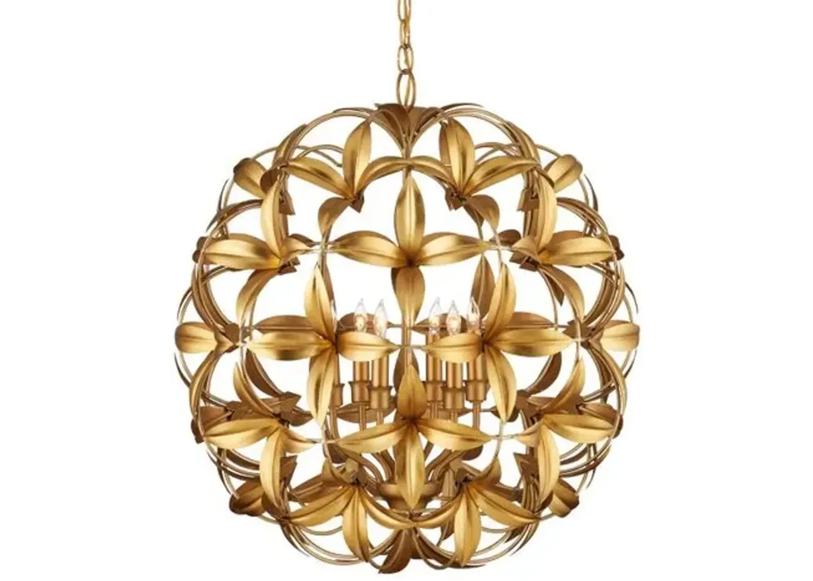 Helenium Orb Chandelier - Gold - Currey & Company