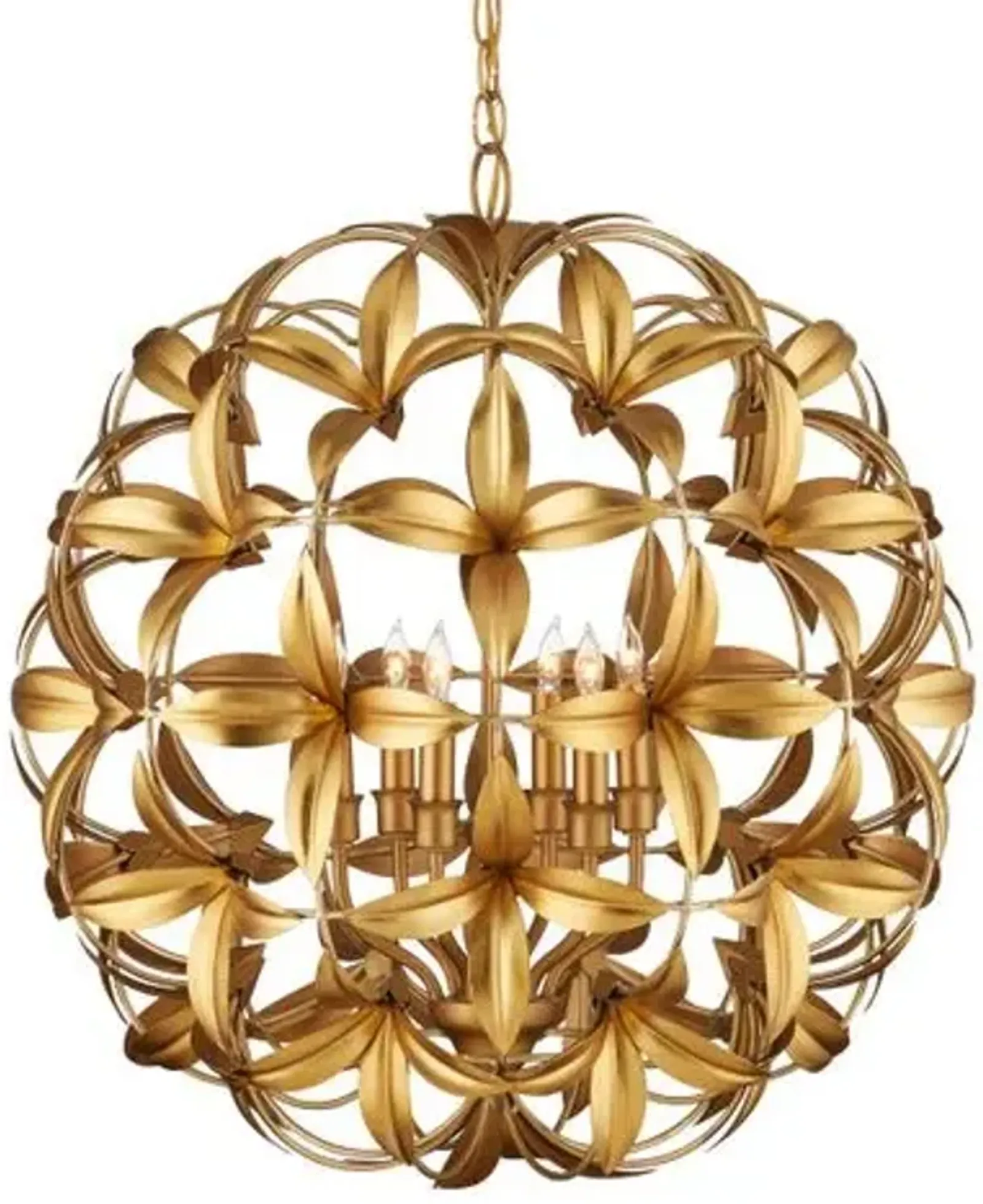 Helenium Orb Chandelier - Gold - Currey & Company