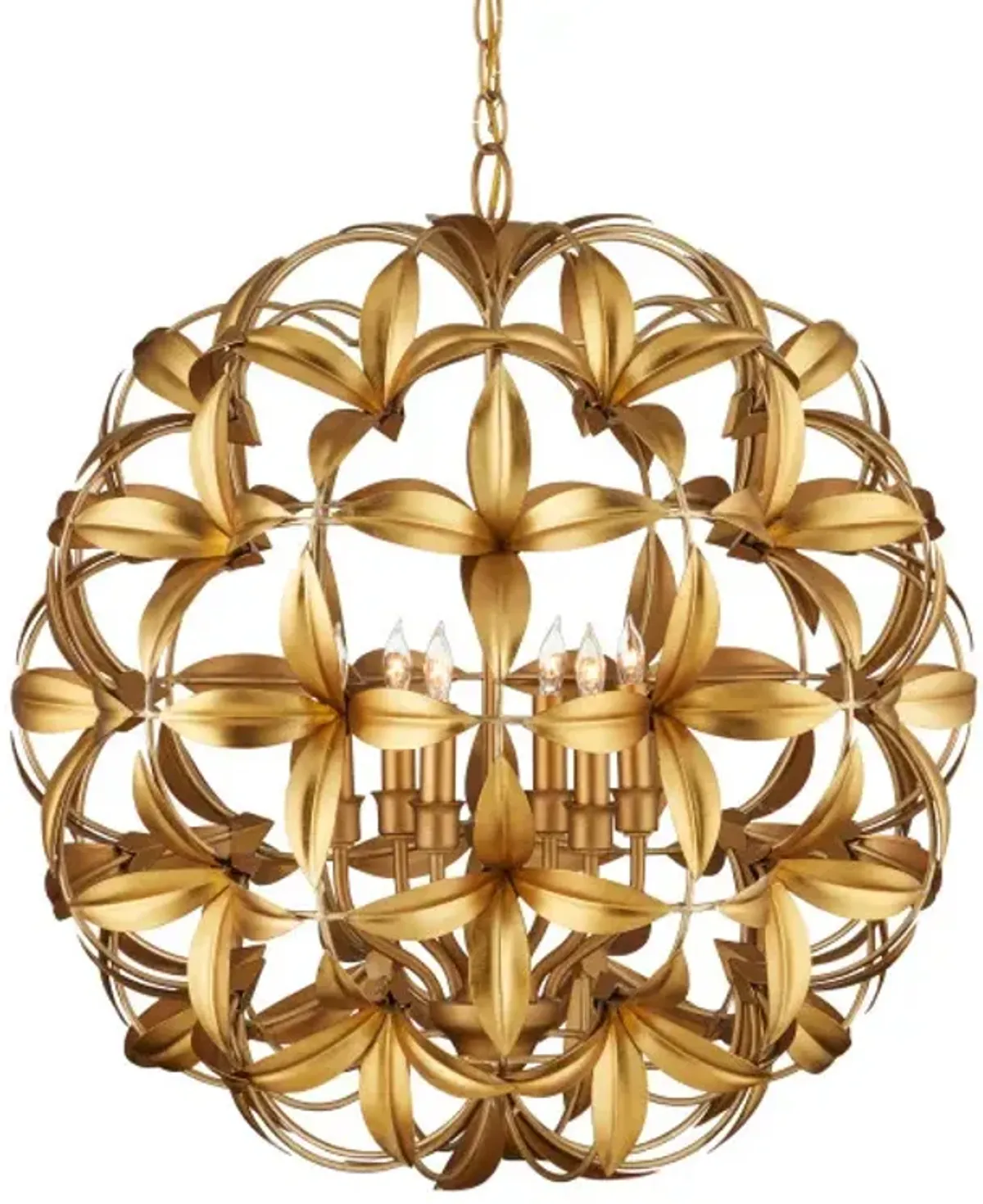 Helenium Orb Chandelier - Gold - Currey & Company