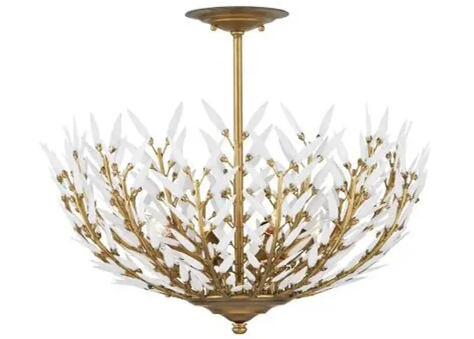 Magnum Opus Semi-Flush Mount - Brass/White - Currey & Company - Gold