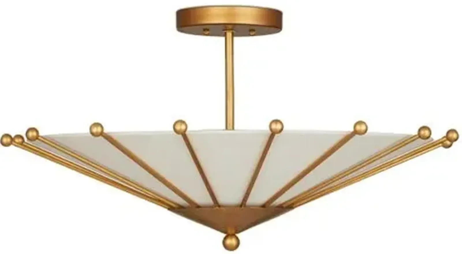 Epoch Semi Flush Mount - Gold - Currey & Company