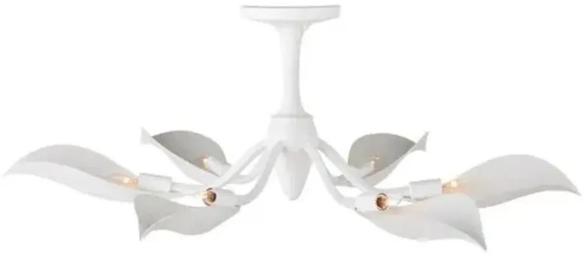 Snowflower Semi Flush Mount - Gesso White - Currey & Company