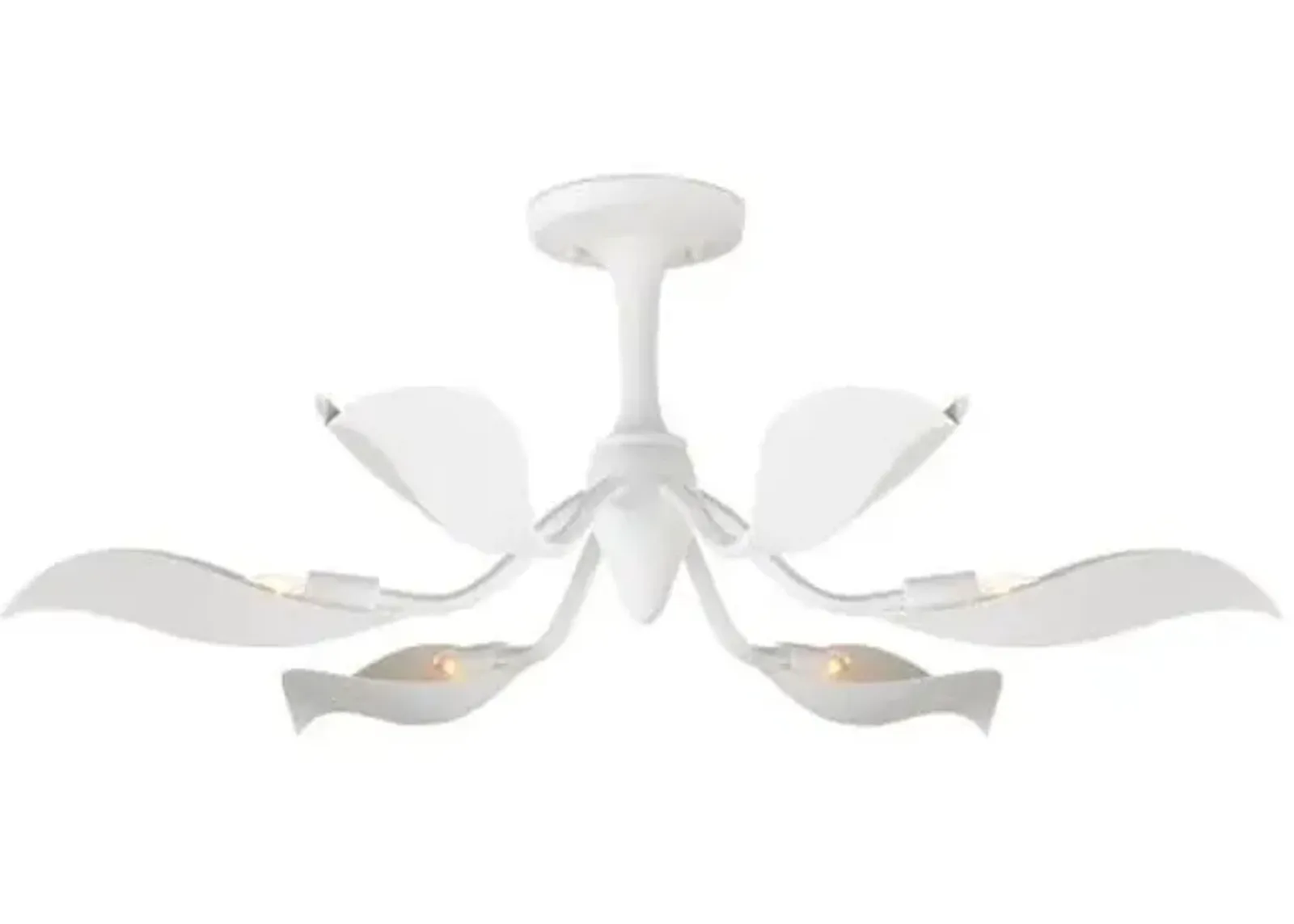 Snowflower Semi Flush Mount - Gesso White - Currey & Company