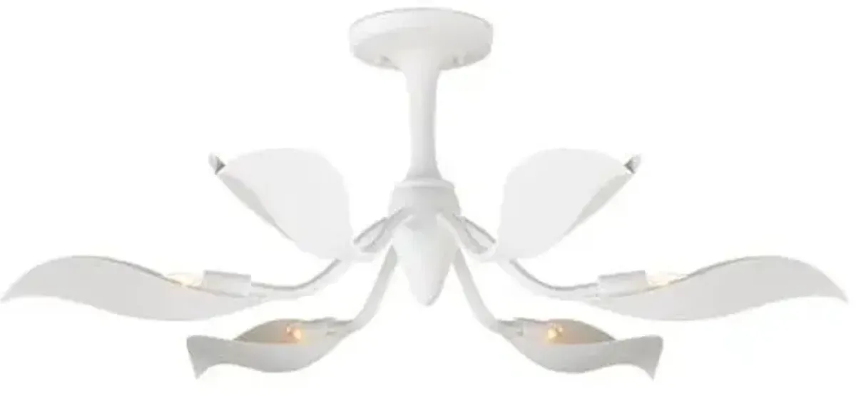 Snowflower Semi Flush Mount - Gesso White - Currey & Company