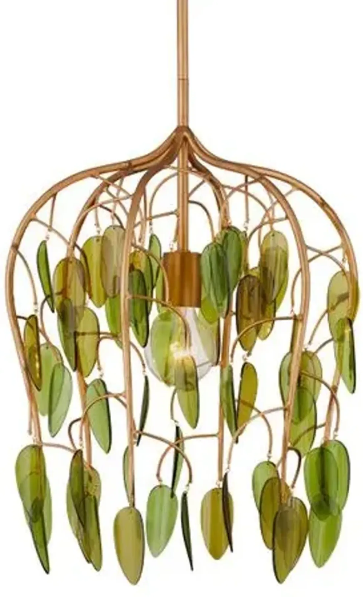 Midsummer Pendant - Brass/Green - Currey & Company