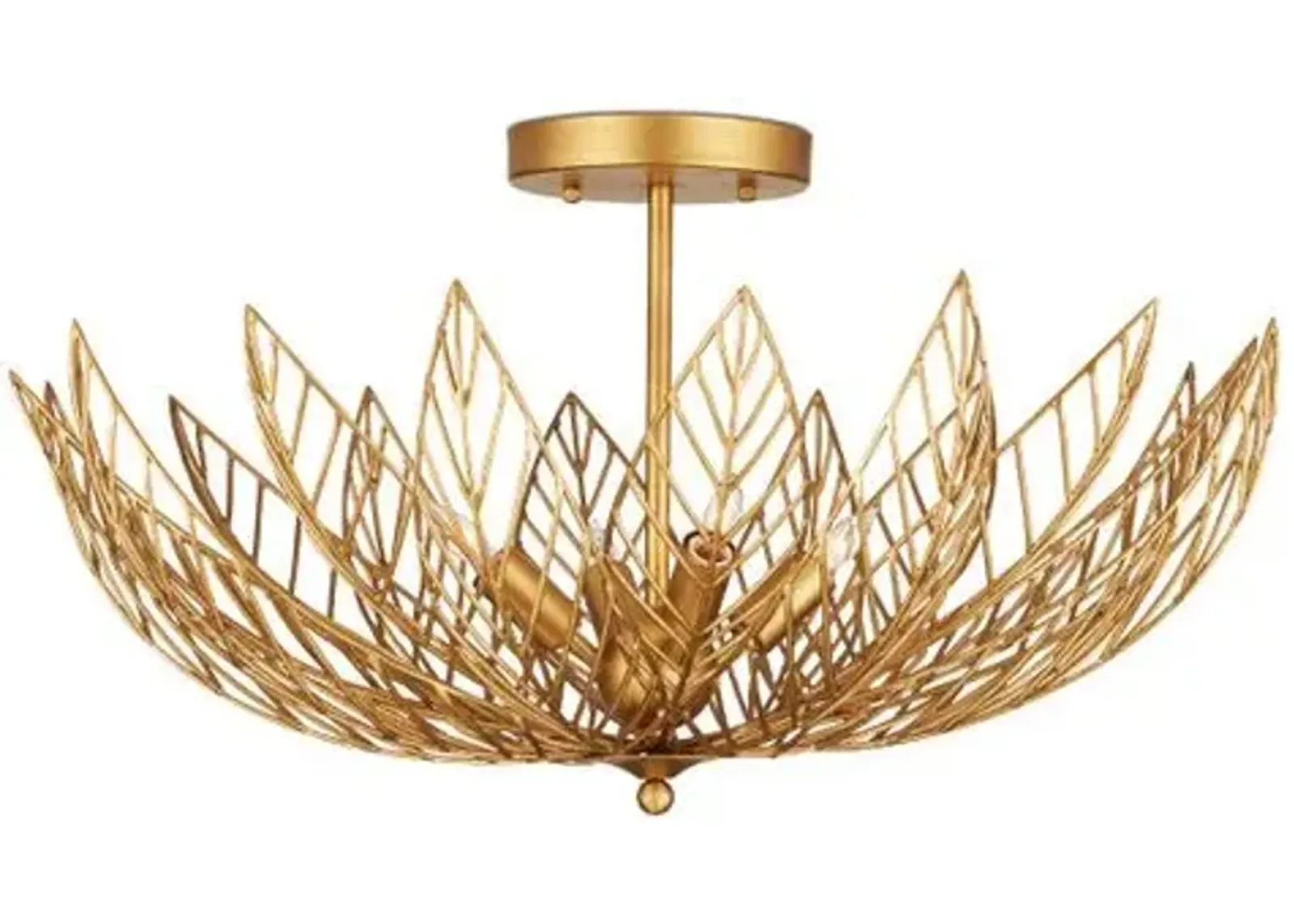 Leaflace Semi Flush Mount - Gold - Currey & Company