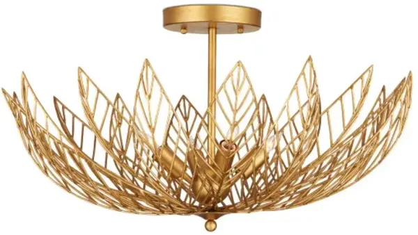 Leaflace Semi Flush Mount - Gold - Currey & Company