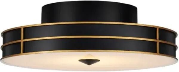 Fielding Flush Mount - Currey & Company - Black