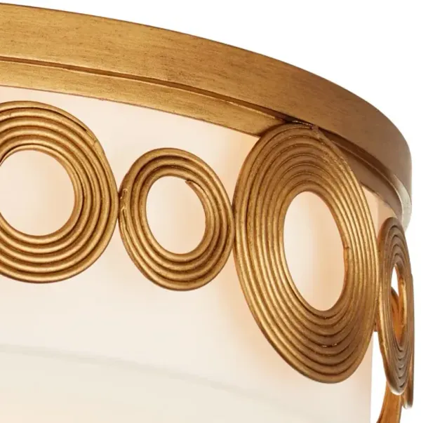 Gyges Flush Mount - Brass/White - Currey & Company