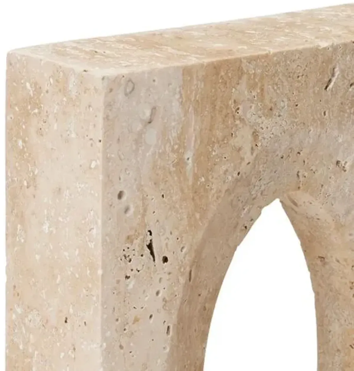 Set of 2 Demi Travertine Bookends - Natural - Currey & Company - Beige