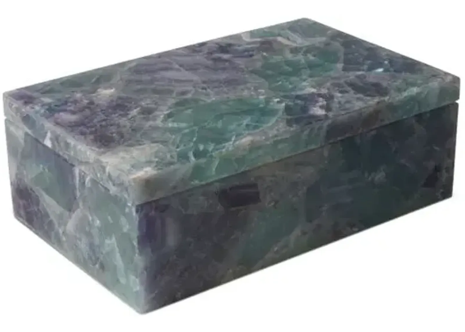 Fluorite Box - Natural - Currey & Company - Blue