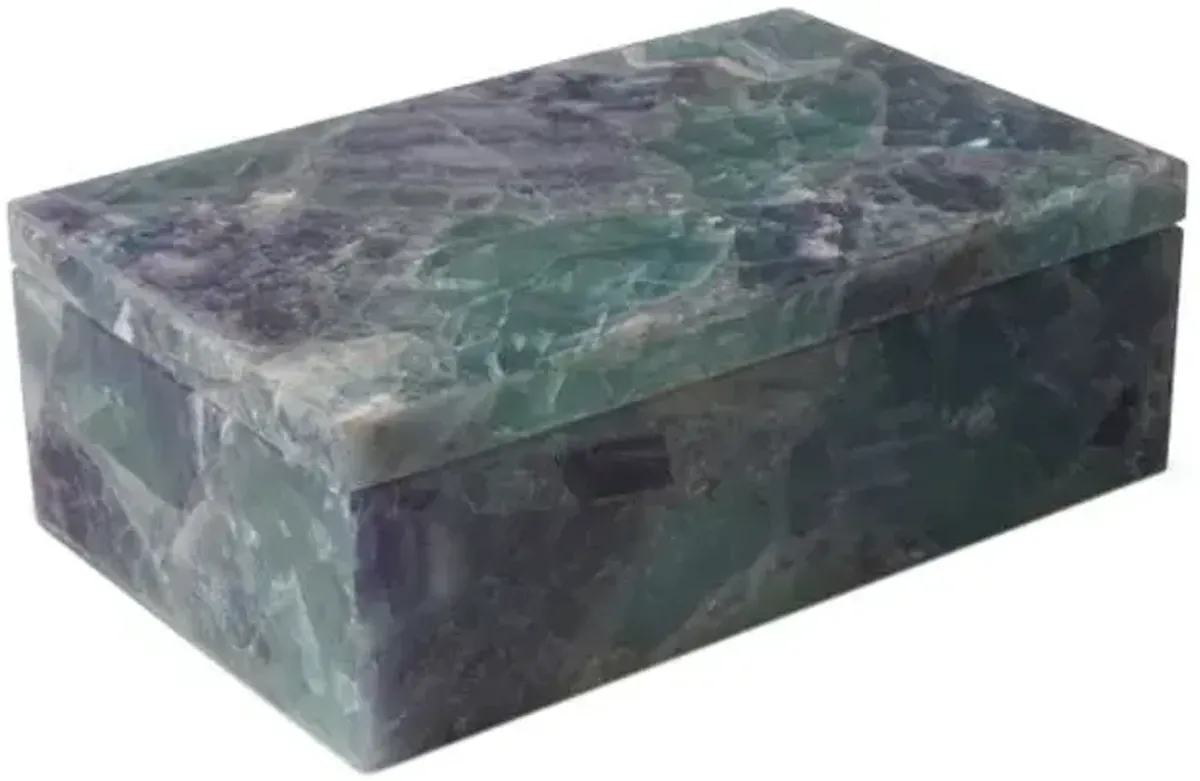 Fluorite Box - Natural - Currey & Company - Blue