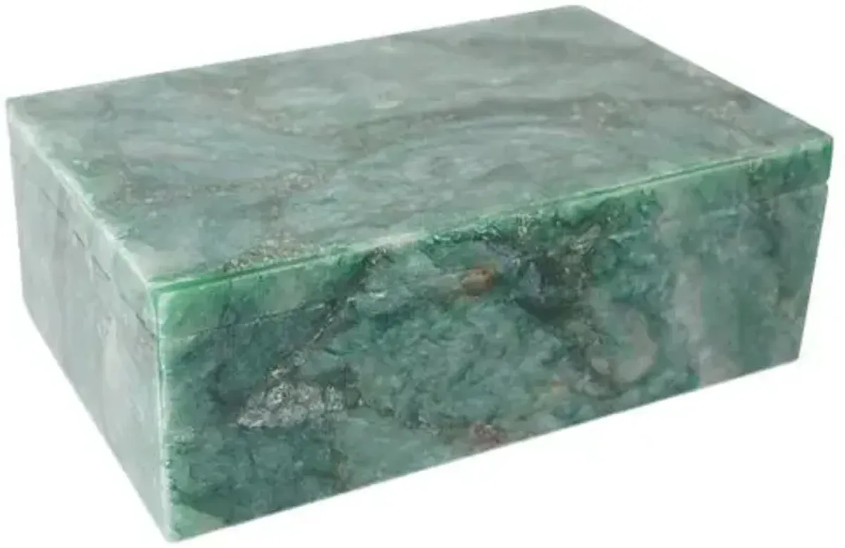 Green Aventurine Box - Natural - Currey & Company