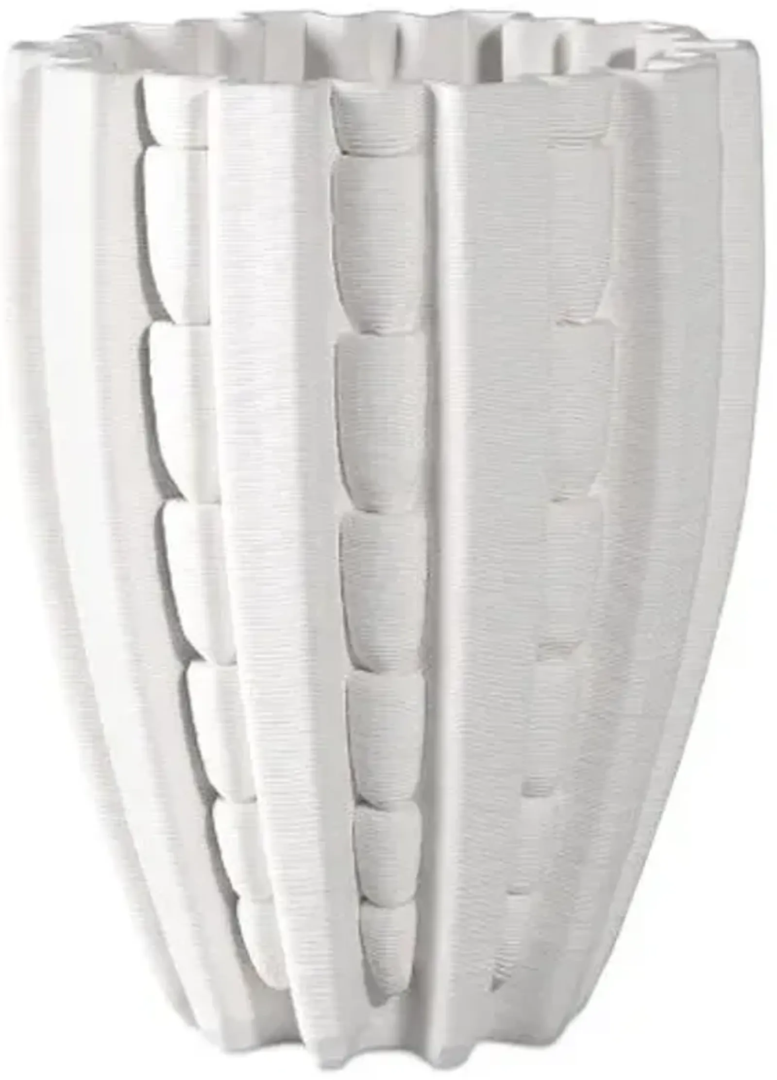 Fluted Vase - White - Currey & Company