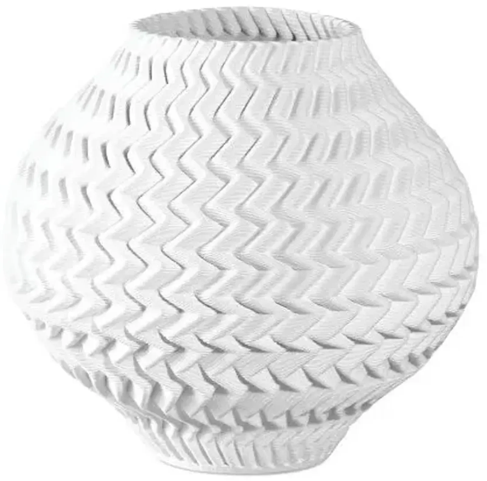 Plisse Vase - White - Currey & Company