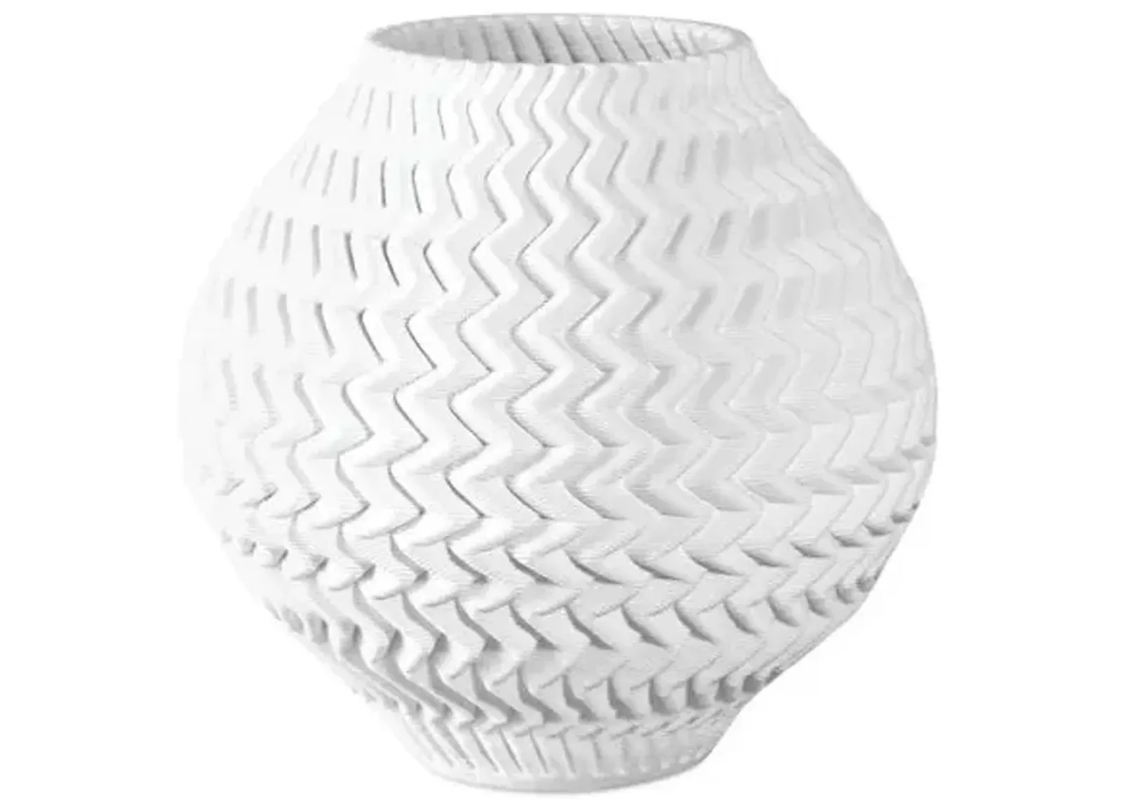 Plisse Vase - White - Currey & Company