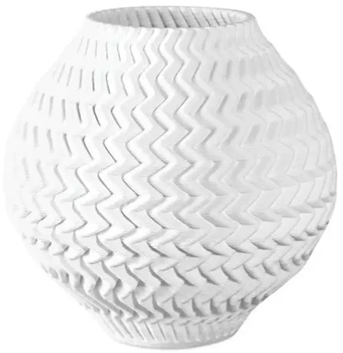 Plisse Vase - White - Currey & Company