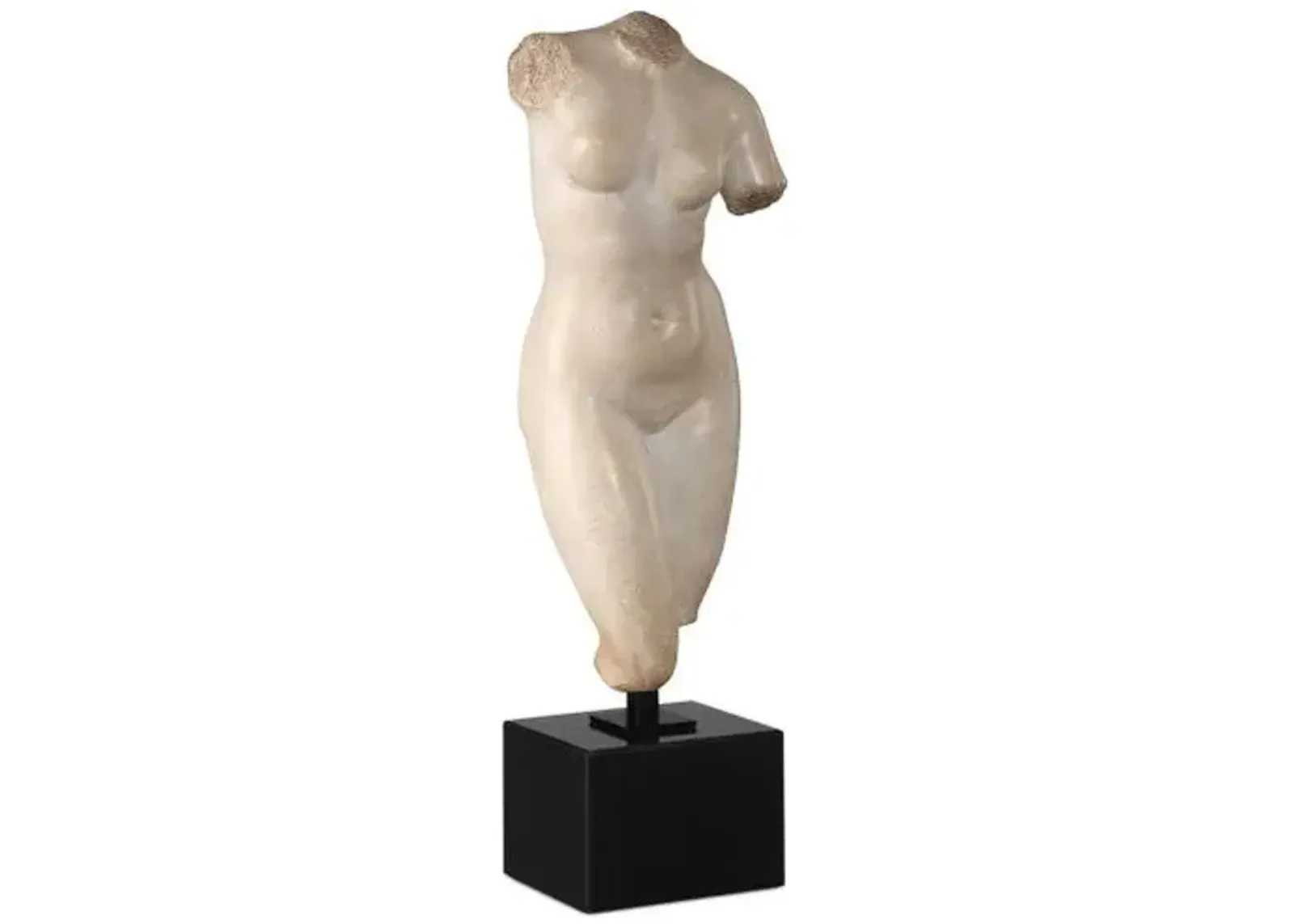 Goddess Venus Marble Objet - Aged Beige/Black - Currey & Company