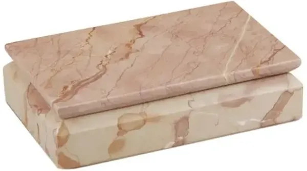 Leslie Marble Box - Currey & Company - Pink